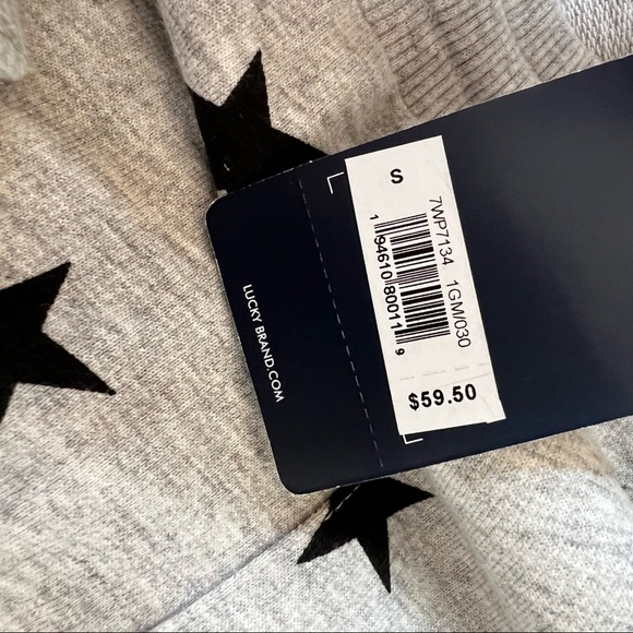 Lucky Brand Grey Star Print Jogger Sweatpants NWT B8/12 - Picture 6 of 10